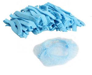 Blue Disposable Head Covers Non Sterilized Double Elastic For Protection