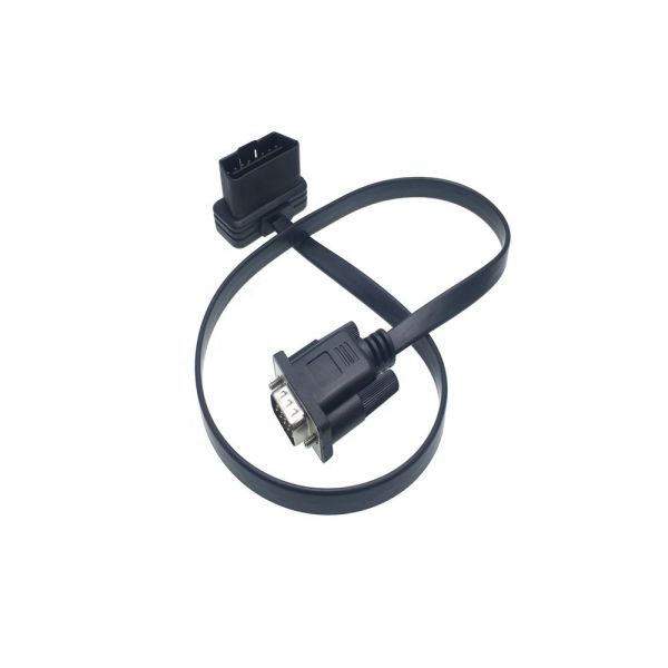 OBD2 Extension Cable Normal Plug Material PA66 GF 12V 24V 16Pin Male To DB9 RS232 Diagnostic Vehicle Data Cable