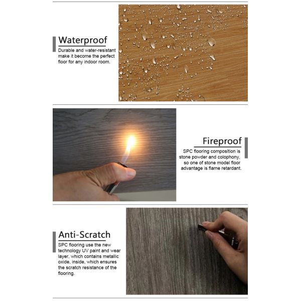 4.0mm-6.0mm Виниловый пол Планка роскошный водонепроницаемый SPC Виниловый пол