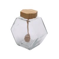 Garrafas & frascos de vidro do armazenamento do frasco do molho de Honey Jar And Spoon Jam do espaço livre 380ML