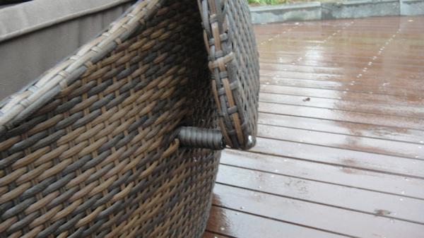 Outdoor Rattan Furniture , Aluminium Frame Resin Wicker Daybed
