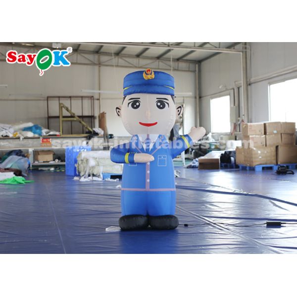 1.5m Height Inflatable Cartoon Characters Police Model For Advertiement