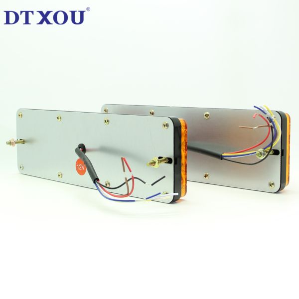 Red Yellow 12V 24V 3 Holes LED Tail Lights For Trucks