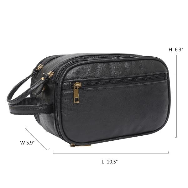 Vendas Quentes Homens Toiletry Kits impermeável PU material de couro de viagem Zipper Saco