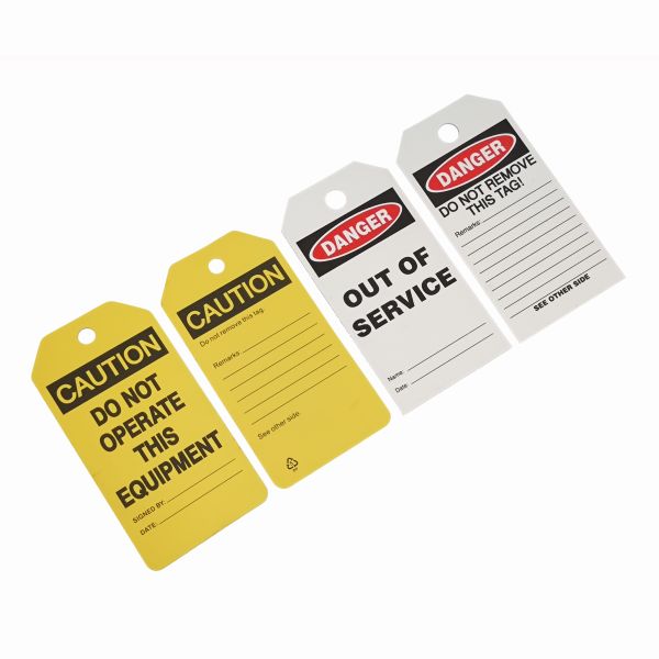 Plastic Tag Vinyl Rectangle Waterproof Durable Indoor Outdoor Safety Tag