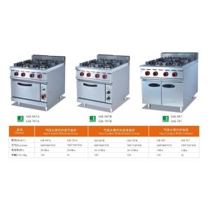 Commercial Cooking 4 Burner Gas Ranges Stoves Set With Oven 20.8Kw 2800PA