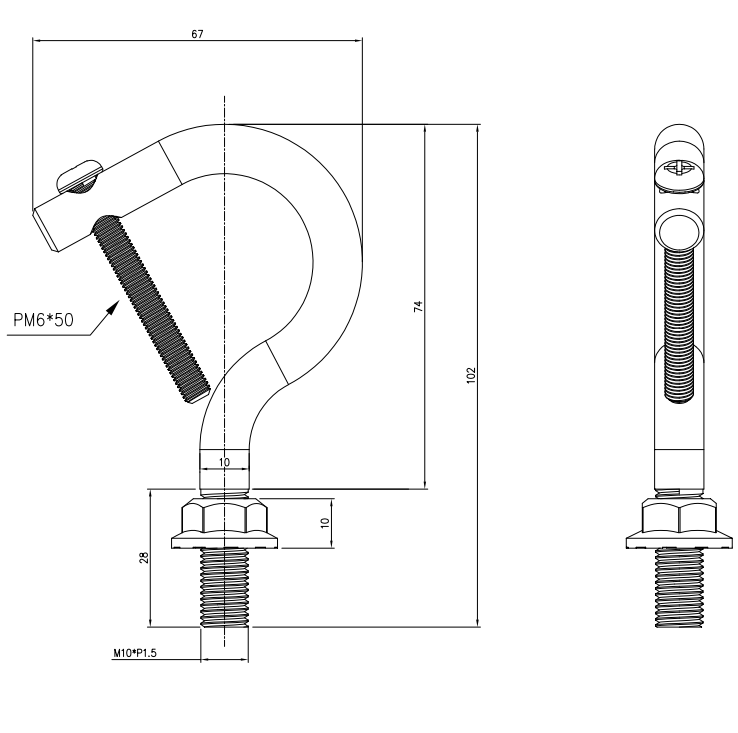 102mm 67mm Spring Hook for High Bay Light Easy Installation Industry