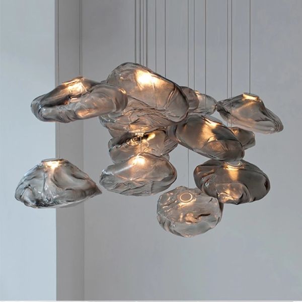 Design Smoky Grey Glass Pendant Light Art Restaurant  Living Room 73 Random Pendant Light(WH-GP-150)