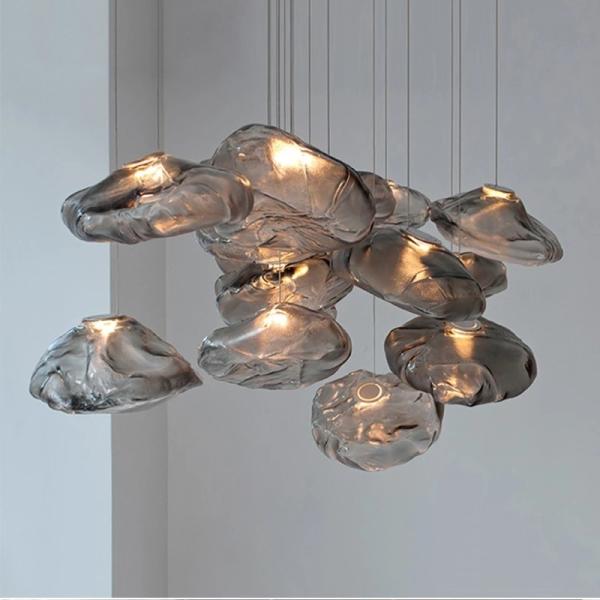 Design Smoky Grey Glass Pendant Light Art Restaurant  Living Room 73 Random Pendant Light(WH-GP-150)