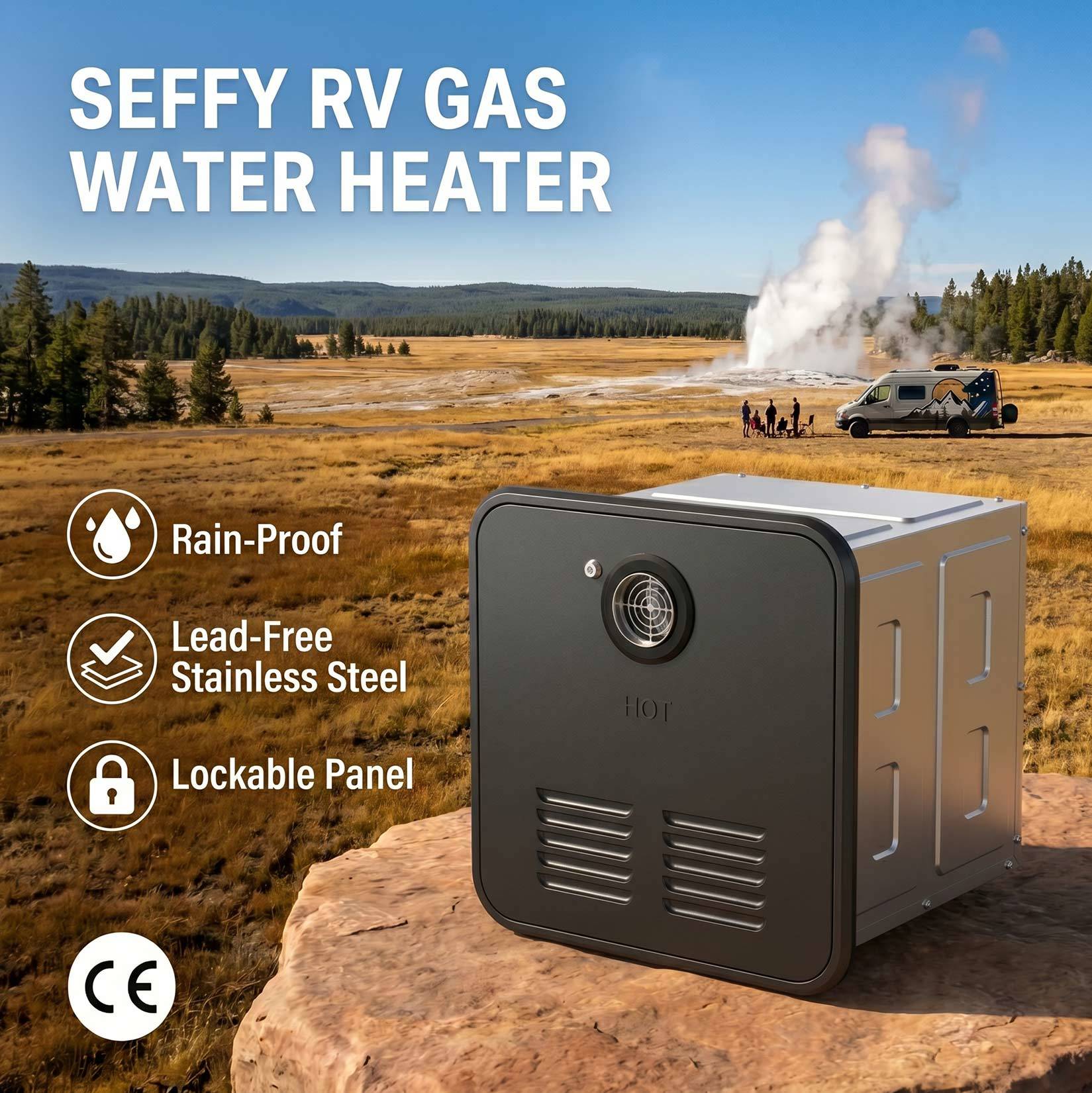 Wholesale Portable 65000-80000 BTU Stainless Steel Compact Propane Instant Water Heater for RV & Car Outdoor Off-grid Use