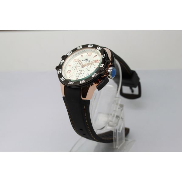 Elegant Silicone Strap Watches Black For Men Multifunction Slim Watch