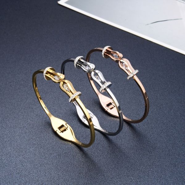 Unique niche design brand palace style diamond bracelet adjustable buckle bangle