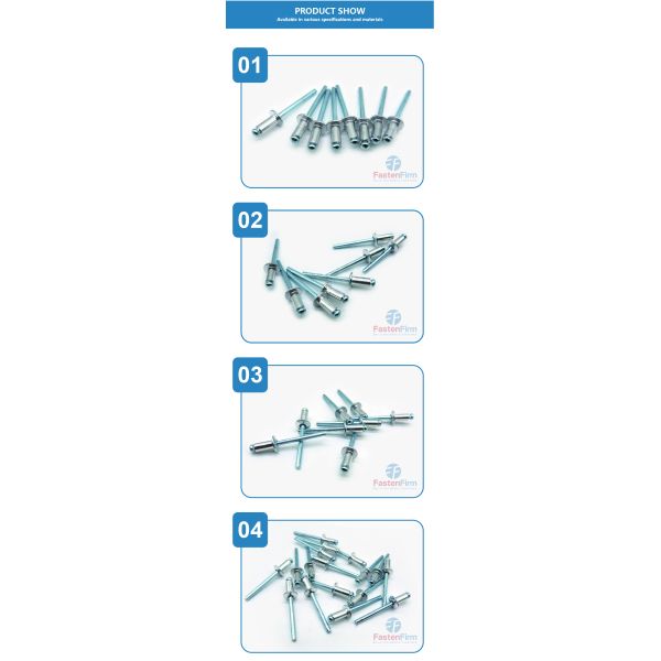 Open Type Stainless Steel Blind Rivets Polished Dome Head M3.2 M4.0 M4.8 M6.4