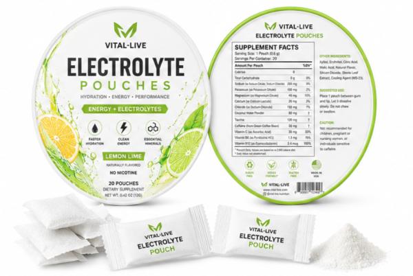 Pre Workout Electrolyte Pouches With 20 Pouches Per Bottle For Sports Nutrition