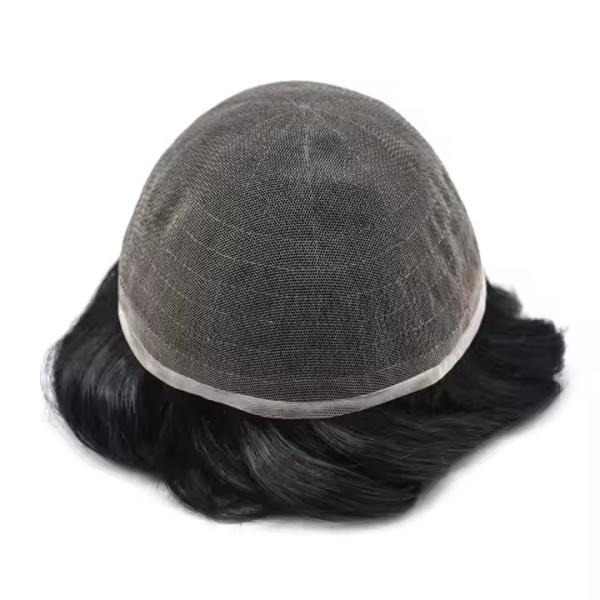 Full Swiss Lace French Lace Human Hair Replacement Wig Human Hair System Men Toupee INDIAN Hair Perfect Straight 8*10