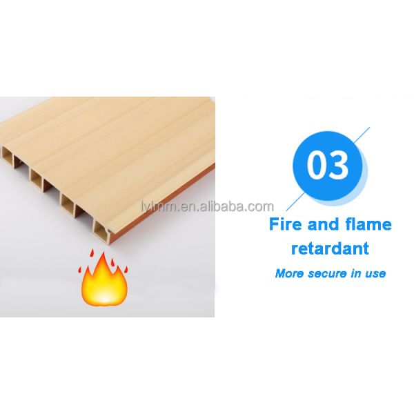 150 мм Ширина Флуированные стеновые панели Wpc Сплошные деревянные стенные доски 2,9 м длина