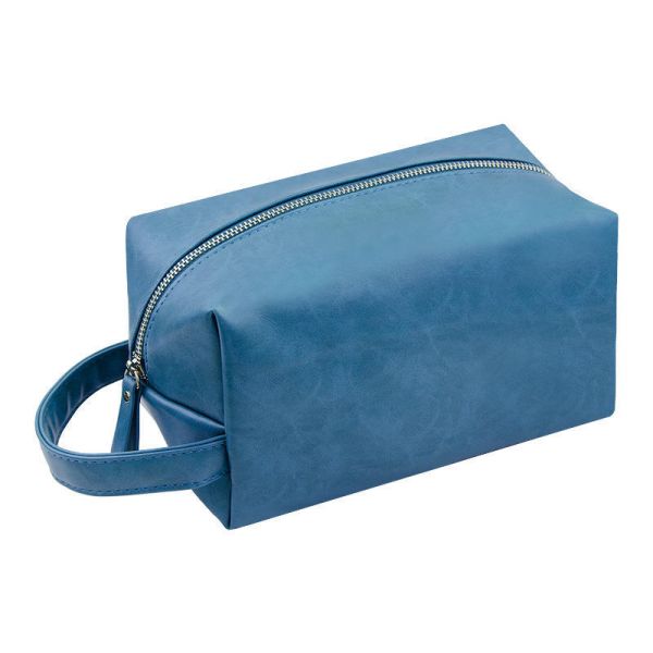 Large Capacity Vintage PU Leather Toiletry Bag Men Women Travel Essentials Organizer