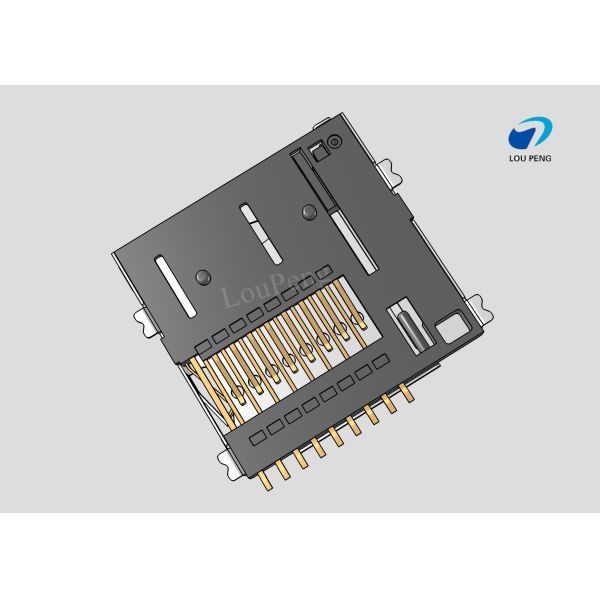 Micro SD Card Connectors, Secure Digital Compatible Card, 9 Position, Surface Mount, Right Angle