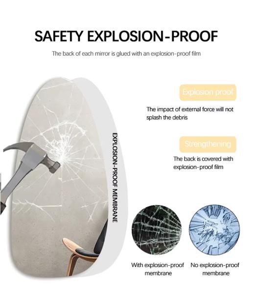 Dimmable Irregular Shaped Bathroom Mirrors Waterproof 20*31inch 24*39inch 28*51inch