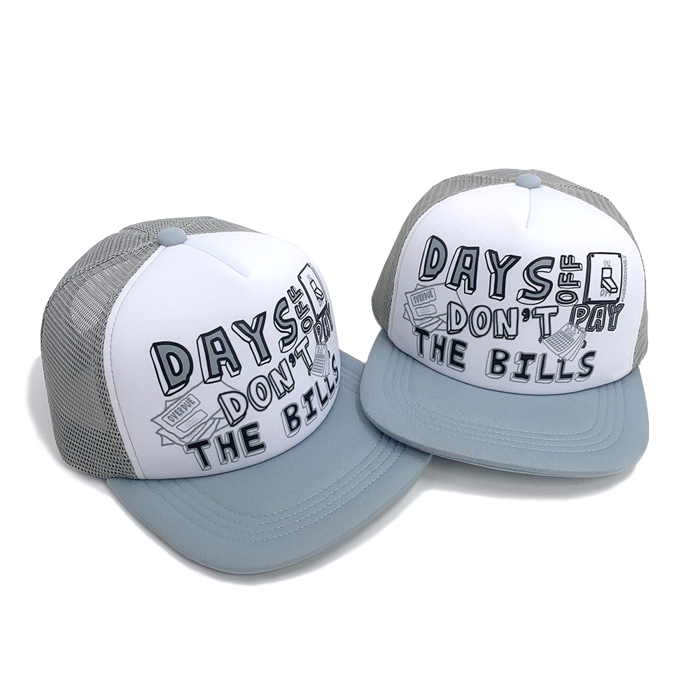 Foam Mesh 5 Panel Trucker Hat Structured Outdoor Unisex Flat Brim Snapback