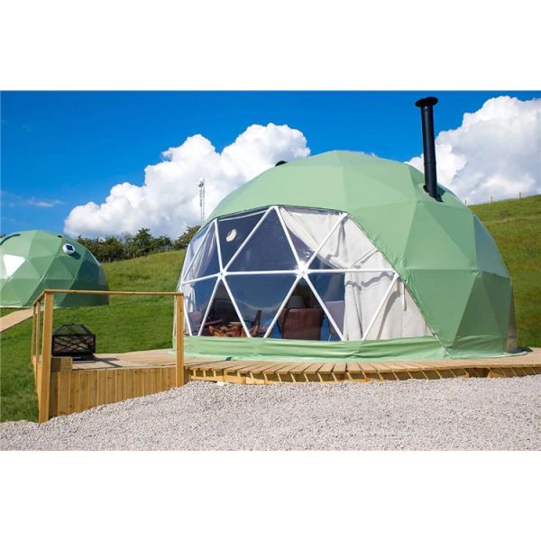 Luxury Camping Site Geo Dome Tent , Transparent Dome Tent 30 Square Meters House Family Hotels Tent