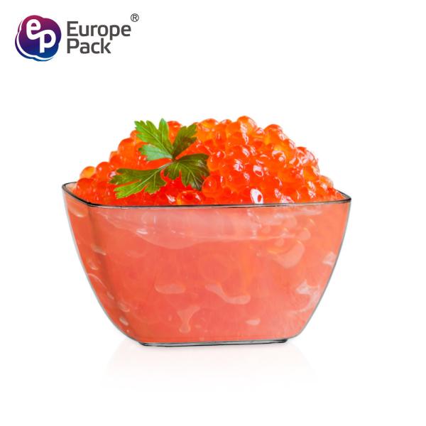 Wholesale Square Plastic Dessert Pudding Cup Disposable Clear Plastic Mini Dessert Cups