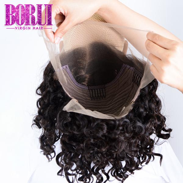 Peruca feita sob encomenda dianteira pre arrancada do corte do duende com a peruca curto encaracolado da onda profunda do cabelo do bebê