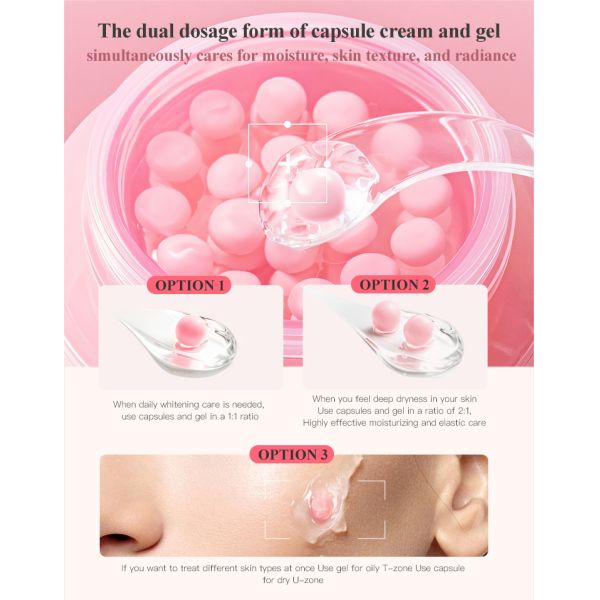 Private Label Face Moisturizing Cream Skin Care Vitamin C Salmon DNA PDRN Pink Collagen PDRN Capsule Face Cream