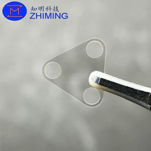 Custom Sapphire Triangular Component with High-Precision Through-Hole