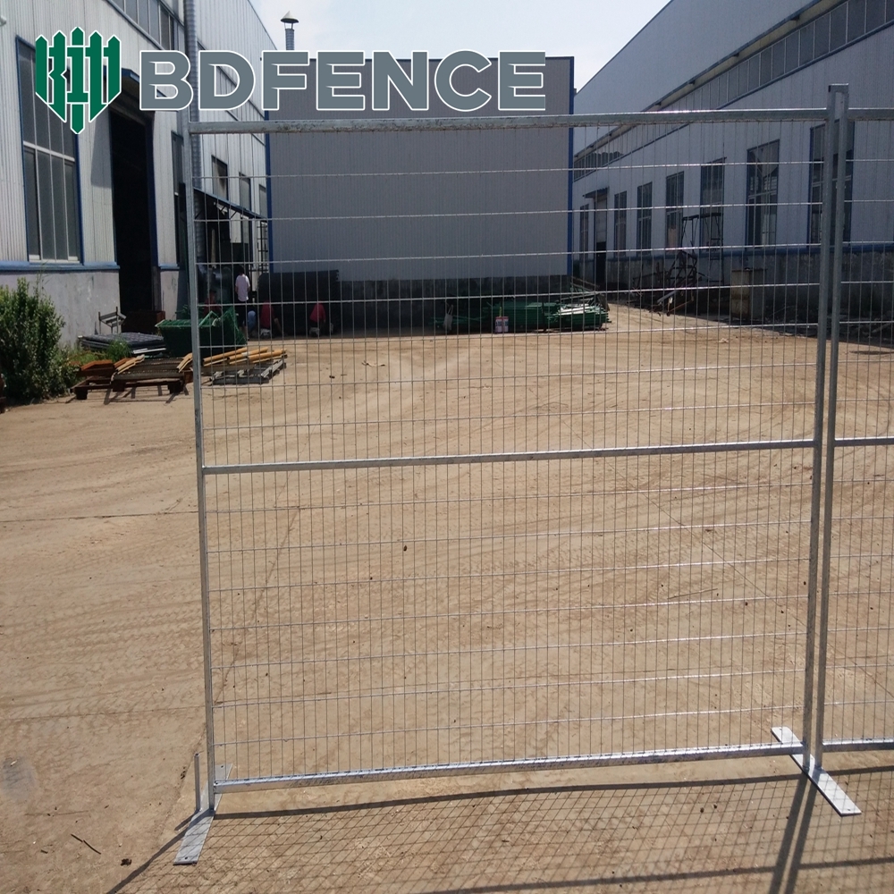 AU Standard Temporary Fence Panels 2.1x2.4m Galvanized Steel Portable Construction Temp Fencing with Feet/Clamps for Safety