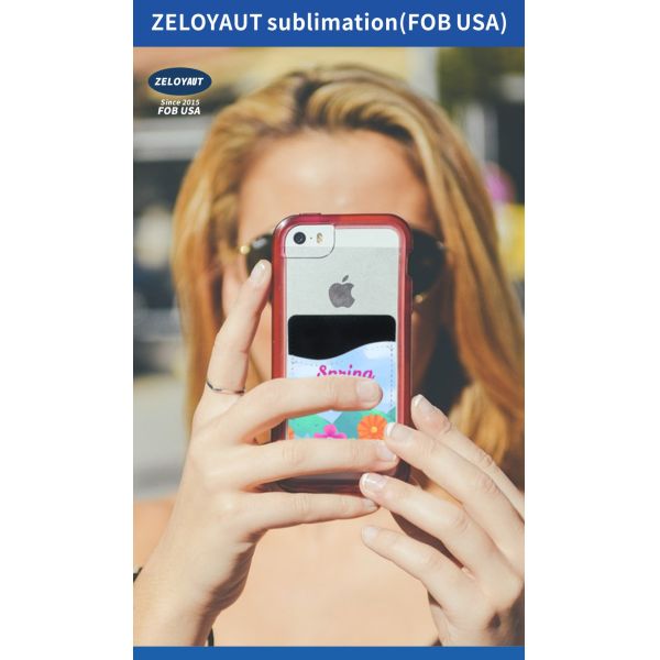 ZELOYAUT Wholesale Sublimation Blank Promotion Business Gifts Pu Sublimation Phone Card Holder Custom logo Card Holder Wallet