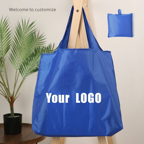 Custom Tote Bag - Foldable Square Reusable Polyester Shopping Bag, Fashion & Portable Design