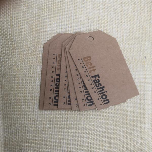 Custom 2mm Cardboard Kraft Paper Hang Tags For Clothing Glossy Lamination