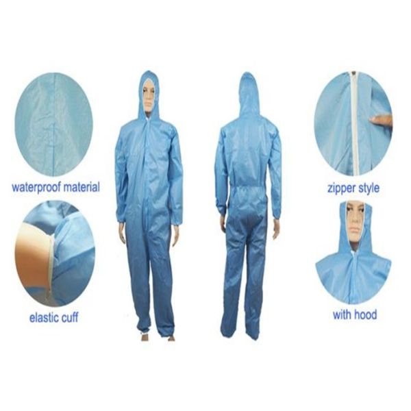White Industrial Disposable Coverall Suit