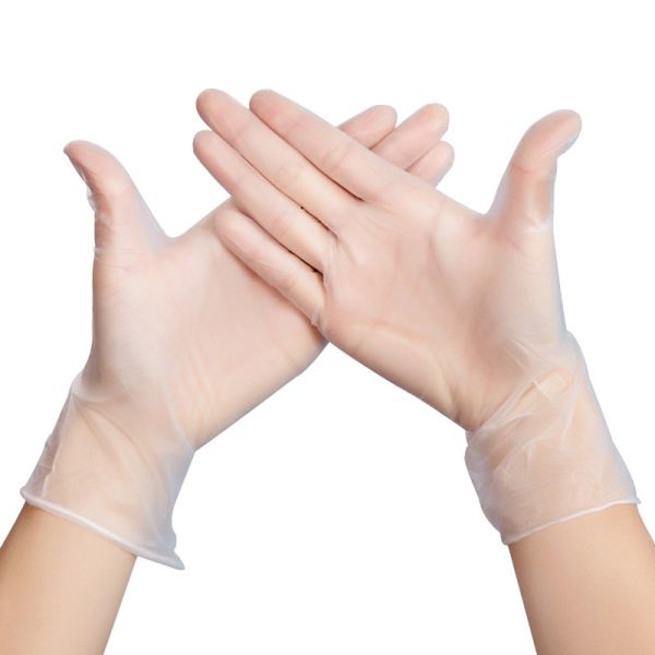 DOP DEHP Free Clear Disposable Gloves Vinyl Powder Free M L S XL