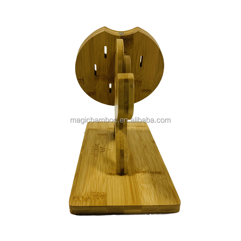 Бамбуковое дерево Кухонный щит солдат Форма нож держатель Нож блок держит 6 ножей