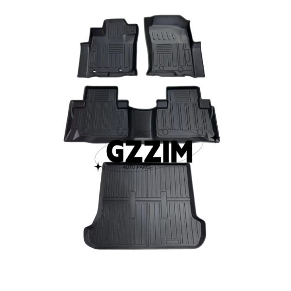 Toyota Prado FJ120 2003-2009 LHD Car Matas de piso negras TPE Almohadillas de piso almohadilla de pie Accesorios interiores de automóviles Almohadilla de piso
