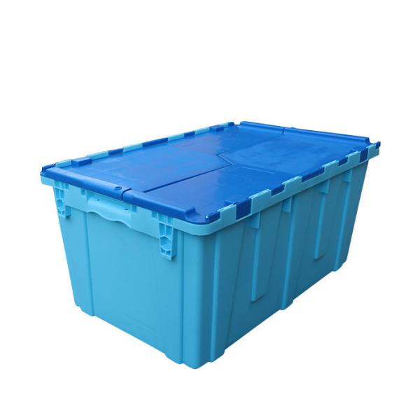High Strength Stacking And Nest Warehouse Logistic Turnover Round Trip Totes With Hinged Lid Round Trip Plastic Totes Attached Lid Container Nest Storage Tote Box Distribution Warehouse Storage
