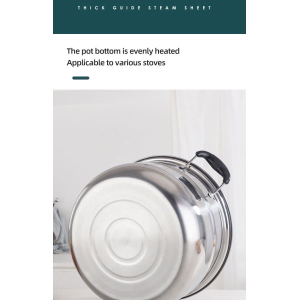 Best Selling Customized Logo 3 Layer induction 10-inch Stainless Steel Steamer Pot with Anti-Heat Handle