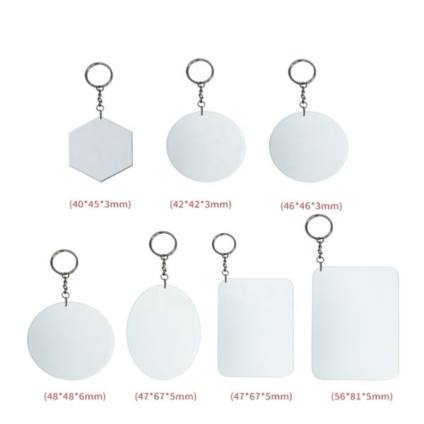 Custom Double Sided Blank Sublimation Plastic Keychain Diy Sublimation Key Chain