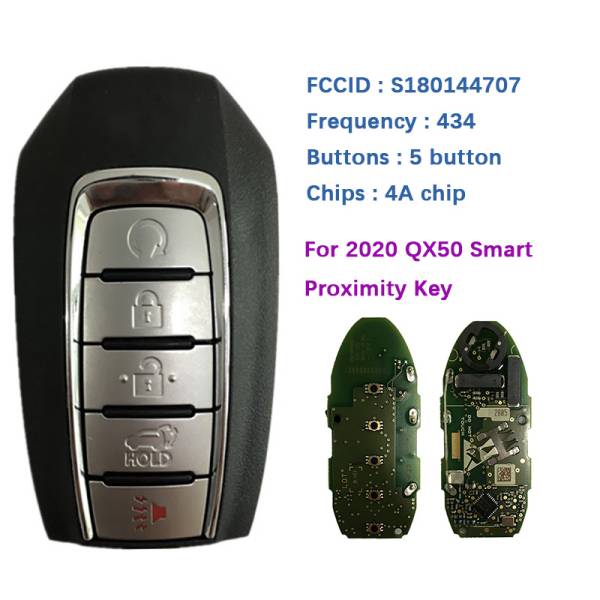 5 Button Smart Key HN006226 For Remote Control 2020 Infiniti QX50 With Chip 4A 433MHz S180144707
