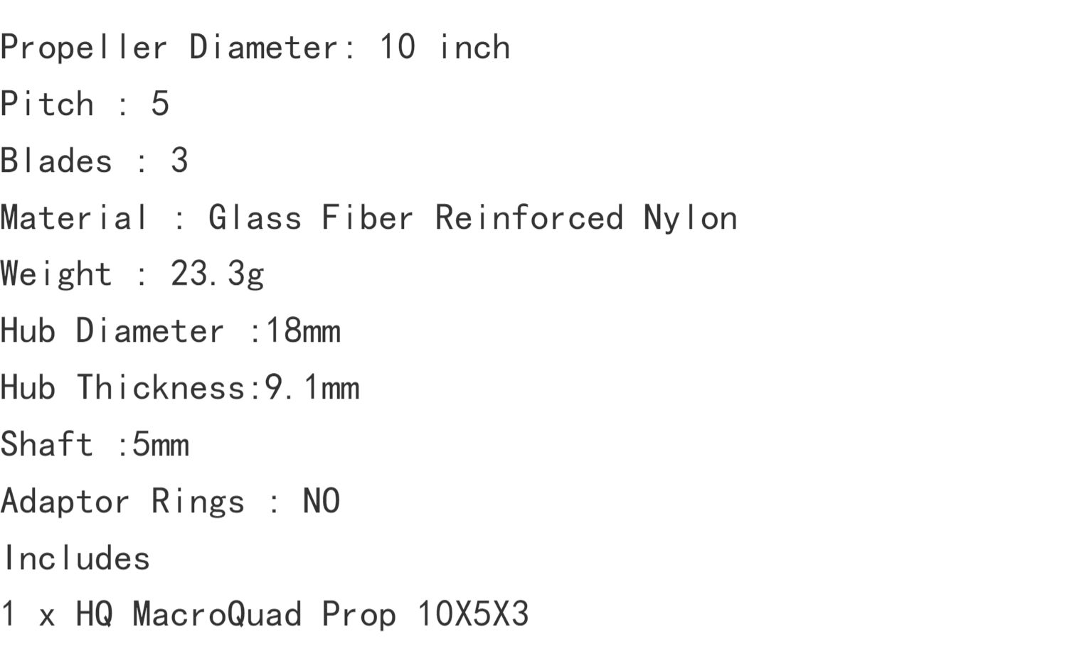 Hqprop 10x5x3 Glass Fiber Reinforced Nylon Cw Ccw Propeller Rc Inch Fpv Drone Diy Parts Includes Motors Propellers Part