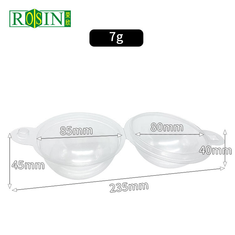 Clear PET Bath Bomb Mold Packaging Shell with Hinged Lid Transparent Plastic Ball Container