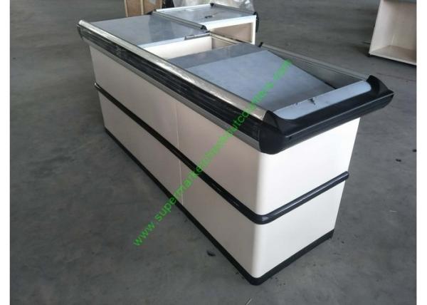 Supermarket  Counter Desk Cold Rolled Steel Shop Furniture Cashier Desk