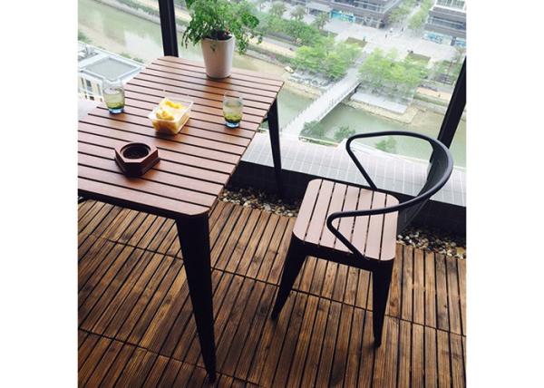 Simple Modern Solid Wooden Outdoor Furniture Balcony Table Chair Set For Leisure Cafe Bar