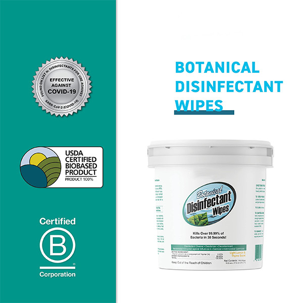 Customized  99.9% Sterilization Disinfectant Wet Wipes 100% Plant Sourced Fibers