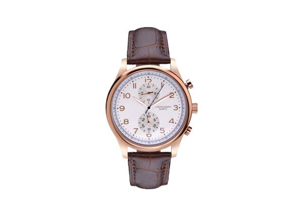 50m Waterproof Stainless Steel Chronograph Watch IP Rose plating printed mark