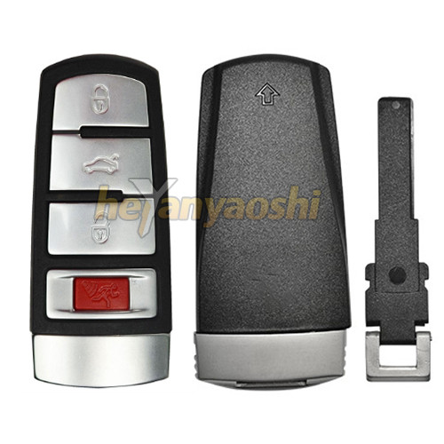 Vw 4 Buttons Smart Key Shell with Emergency Key Insert