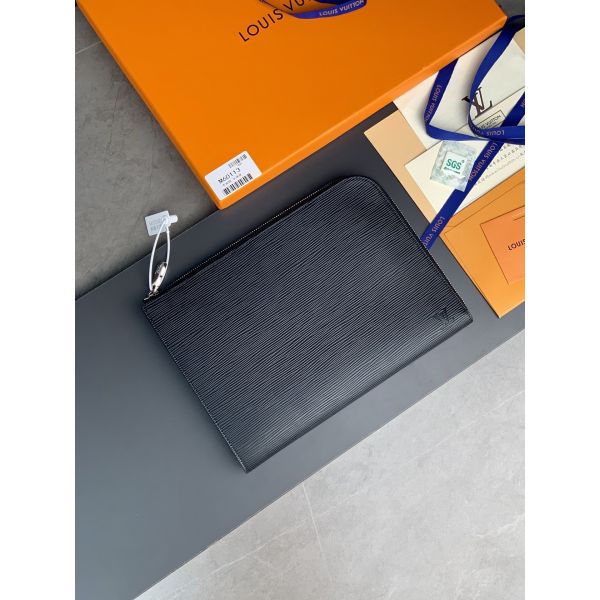 Designer Louis Vuitton Pochette Jour GM Cuir Taurillon Leather In Black Noir Purses