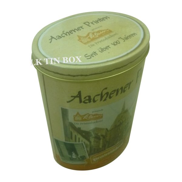 Caixa oval da lata do metal empilhável para o empacotamento do presente